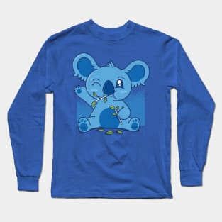 Cute Koala Eating Eucalyptus Long Sleeve T-Shirt